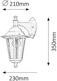 Rabalux 8202 - Kültéri fali lámpa VELENCE 1xE27/60W/230V