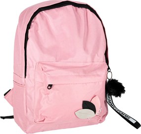 Ifjúsági egy rekeszes iskolai hátizsák rózsaszín