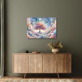 Üveg kép – Életfa a felhőkben (70x50 cm)