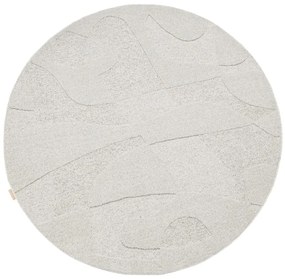 Világosszürke gyapjú kerek szőnyeg ø 120 cm Morphic Botanica – Agnella