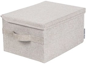 Bézs fedeles textil tárolódoboz 35x26x19 cm Soft Storage – Bigso