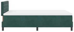 Box Spring Ágy Matraccal és LED világítással Sötétzöld 120x190 cm Bársony
