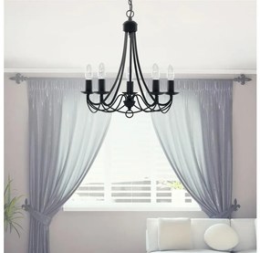 Searchlight 6345-5BK - Csillár láncon MAYOPLE 5xE14/60W/230V