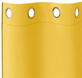 Függönyök függönyökkel 2 pcs mustársárga 260x140cm Poliészter