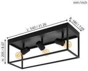 Eglo 98333 - Mennyezeti lámpa SILENTINA 3xE27/40W/230V
