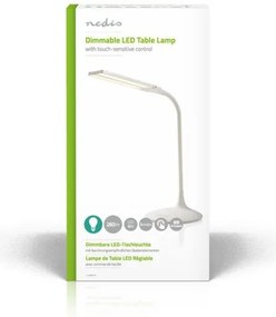 Nedis LTLG3M1WT4 - LED asztali lámpa, állítható fényerő, 6W, 5V, 2200 mAh, fehér