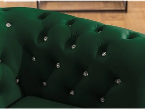 Zöld bársony kinyitható sarokkanapé (bal oldali-L alakú) York Blik – Ropez