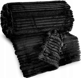 Ágytakaró Nina 150x200 Eurofirany fekete, térhatású csíkos