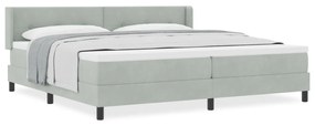 Boxspring Ágy Matrac Közép Szürke 200x200 cm Bársony