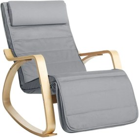 Hintaszék, 5 fokozatú állítható lábtartó, relaxációs szék, 150 kg-ig terhelhető