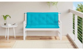 2 db türkizkék szövet kerti padpárna 120 x 50 x 7 cm