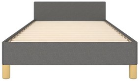 sötétszürke szövet ágykeret fejtámlával 90 x 200 cm