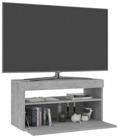 betonszürke TV-szekrény LED-világítással 75 x 35 x 40 cm