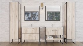 TMP IRON fürdőszobai tükör - FEKETE keret - szögletes - 75 cm