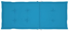 2 db tömör tíkfa kerti szék kék párnával