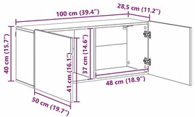 TV falit kabinet szett 5 pcs Musta tammi Faanyag