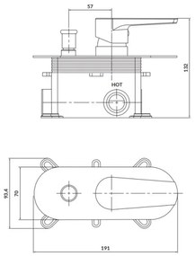 Cersanit S951-338-Zuhanycsap rejtett beépítéshez MODUO fényezett króm