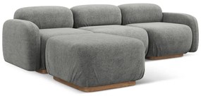 Szürke buklé moduláris sarokkanapé Ailani – Makamii