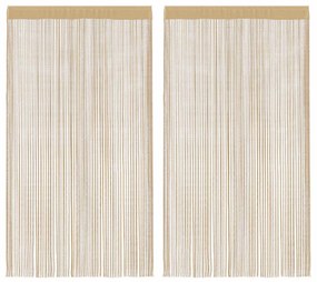 2 db bézs zsinórfüggöny 140 x 250 cm
