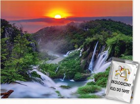 Fotótapéta Vízesés 3D Nap Kilátás Nappali Hálószoba Fali Tapéta 200x140