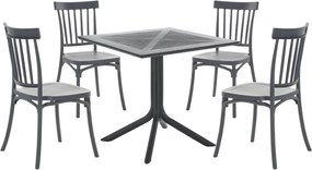 Rakásolható szék, sötétszürke, SAZEN NEW