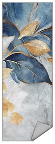 Kék-aranyszínű mosható futószőnyeg 80x200 cm Golden Leaves – Mila Home