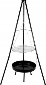 RealG RC-K-943 Háromlábú állvány tűz felett, grillsütővel, 150 cm, 50 cm-es rostély