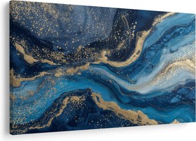 Kép - Kék-arany absztrakt márvány (90x60 cm)