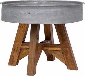 vidaXL ezüstszínű vegyes újrahasznosított fa dohányzóasztal 60 x 45 cm