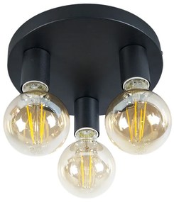 Okos, modern fekete mennyezeti lámpa 3 db WiFi G95-ös izzóval - Facil