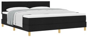 Box Spring Ágy Matraccal Fekete 180x200 cm Szövet
