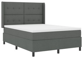 Boxspring Ágy Matrac nélkül Sötétszürke 160x200 cm Szövet