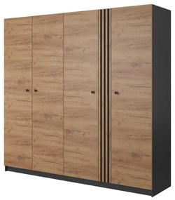 Ruhásszekrény Dalde 220 (arany craft tölgy + antracit). 1071346
