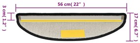 15 darab antracitszürke lépcsőszőnyeg 56 x 17 x 3 cm