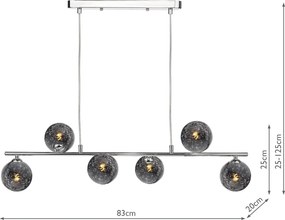 Dar Lighting modern függeszték spiral fekete csiszolt króm darspi6450-21