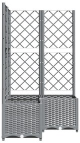 világosszürke PP rácsos kerti ültetőláda 80 x 80 x 136 cm