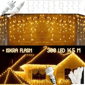Jégcsap 300 Fix Lámpa Flash Led Kültéri IP44 Fényfüggöny Fehér