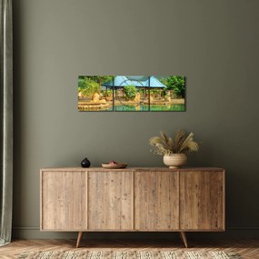 Kép - Shanghai, hotel, park (órával) (90x30 cm)