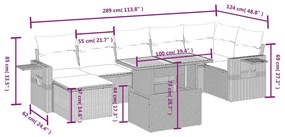 8 részes bézs polyrattan kerti ülőgarnitúra párnával