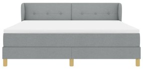 Boxspring Ágy Matrac nélkül Világosszürkében, 180x200 cm, Szövet