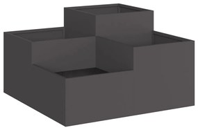 Kerti Vályú 80x80x48 cm Fekete Acél