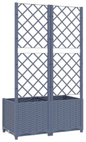 sötétszürke PP rácsos kerti ültetőláda 80 x 40 x 136 cm