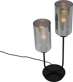 Okos asztali lámpa fekete füstüveggel, 2 db Wifi ST64-es izzóval - Laura