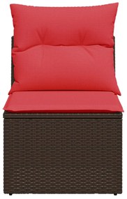 vidaXL barna polyrattan kerti szék karfa nélkül párnákkal