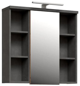 Tükrös VENOM fali fürdőszobai szekrény, antracit/barna