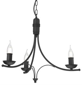 Csillár láncon LUCY 3xE14/60W/230V fekete
