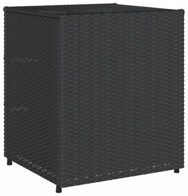fekete polyrattan kerti tárolószekrény 55 x 59 x 69 cm