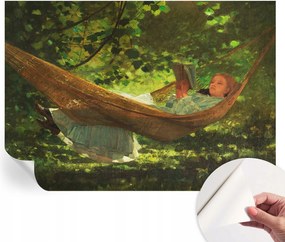 Öntapadós tapéta Fali furnér 3D hatás Pihenés a függőágyban 208x146 cm