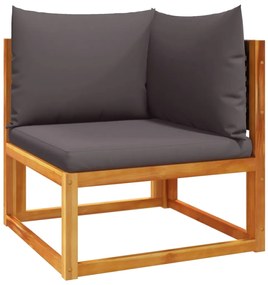 vidaXL kerti sarokkanapé párnákkal akácfa és rattan