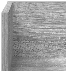 2 db szürke sonoma színű szerelt fa fali polc 75x16,5x16,5 cm